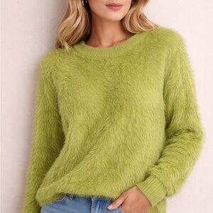 Women's Green Soft Cashmere Sweater